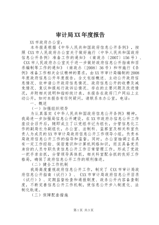 审计局年度报告