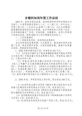 乡镇科知局年度工作总结
