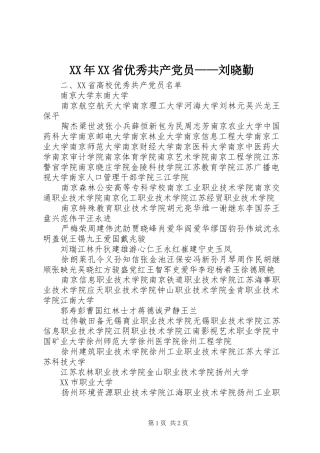 省优秀共产党员刘晓勤