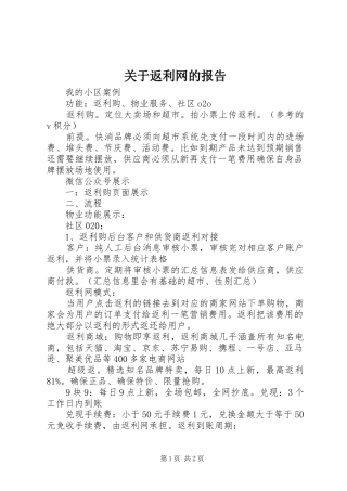 关于返利网的报告