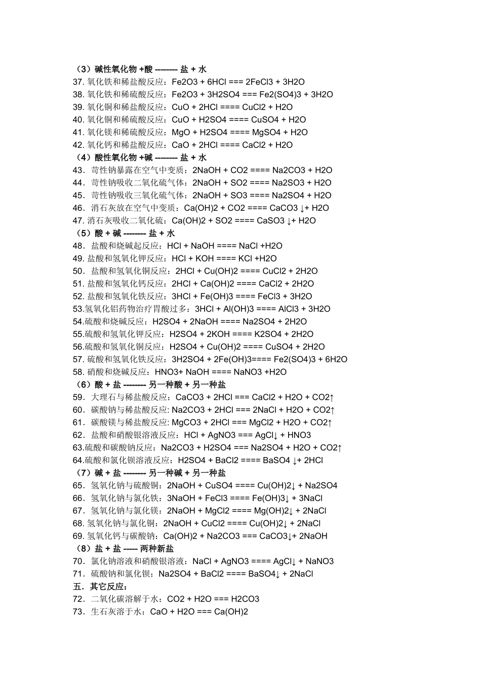 初中化学方程式+口诀_第2页