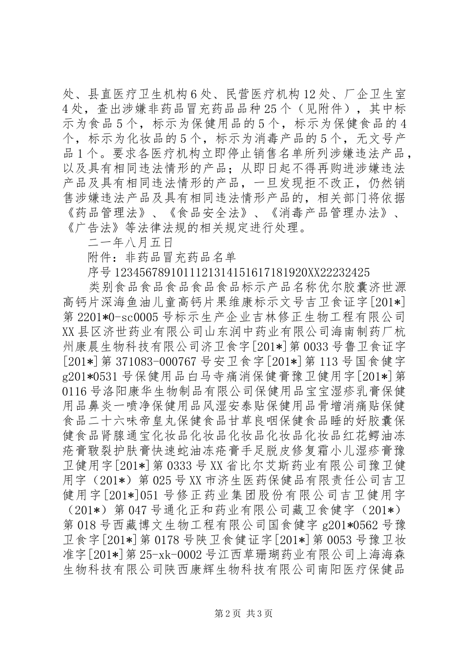 关于非药品冒充药品专项整治行动的工作总结_第2页
