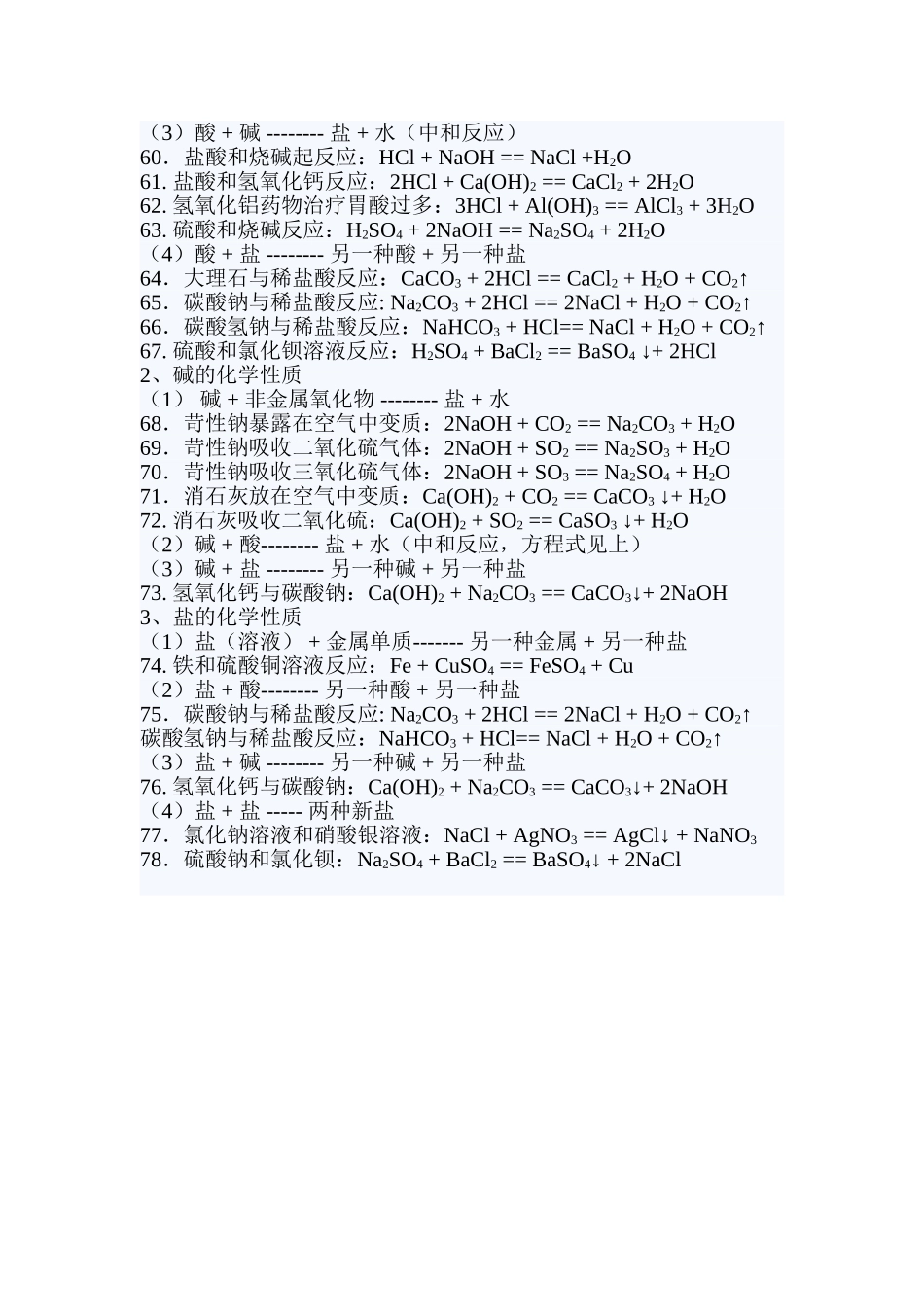 初中化学方程式大全_第3页