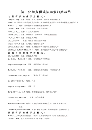 初中化学方程式及其反应现象大全[1]