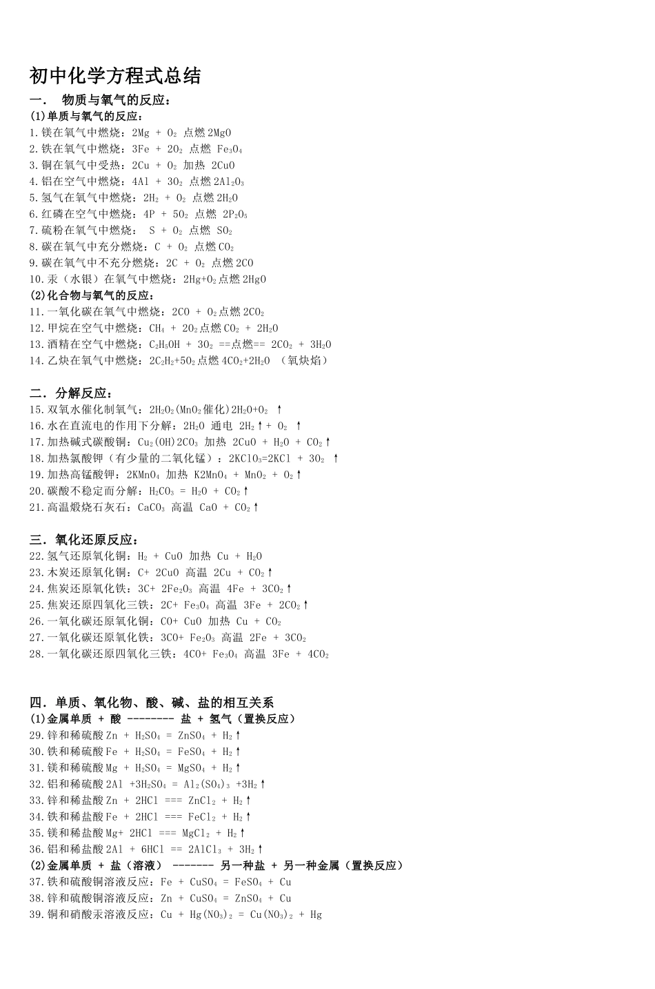 初中化学方程式总结(同名6760)_第1页