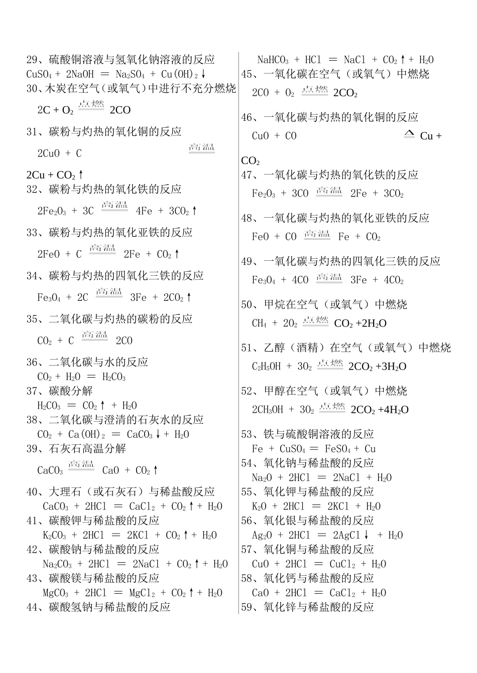 初中化学方程式总结(同名21897)_第2页