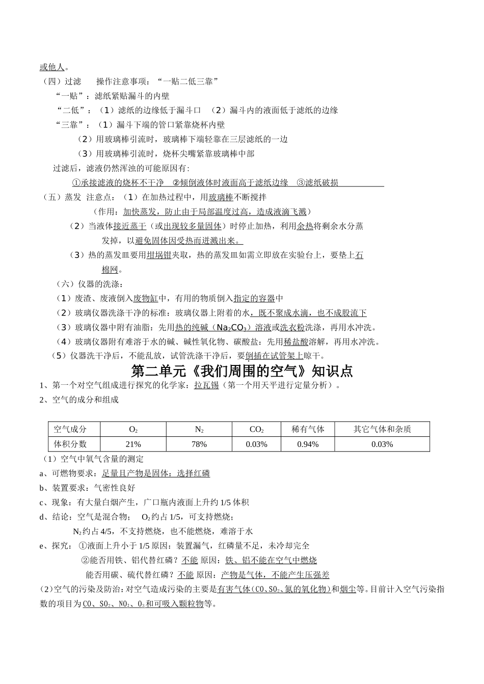 初中化学各单元知识点归纳【一级棒】_第3页