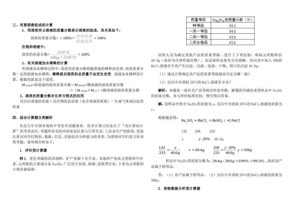 初中化学计算题(带答案)_第2页