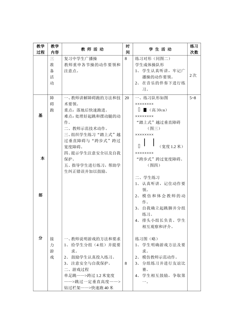初中体育教案全集九年级(上)_第2页