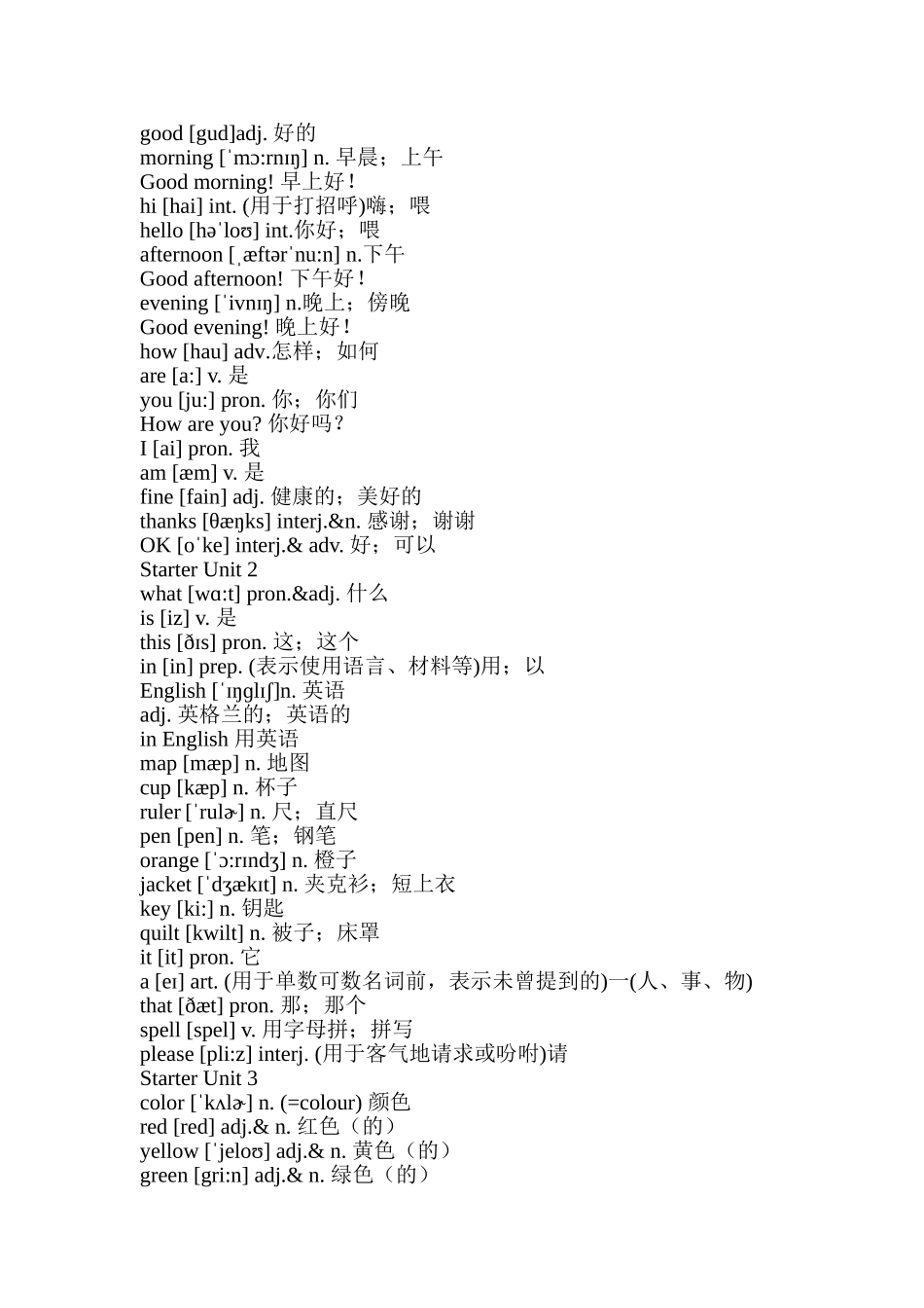 初中一年级英语单词上_第1页