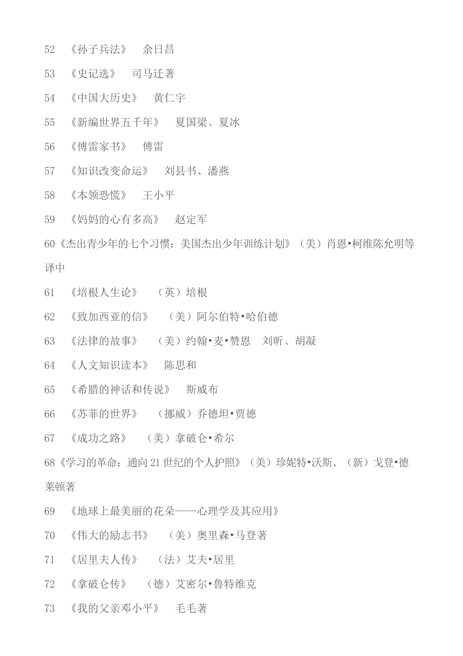 初中生推荐阅读书目_第3页