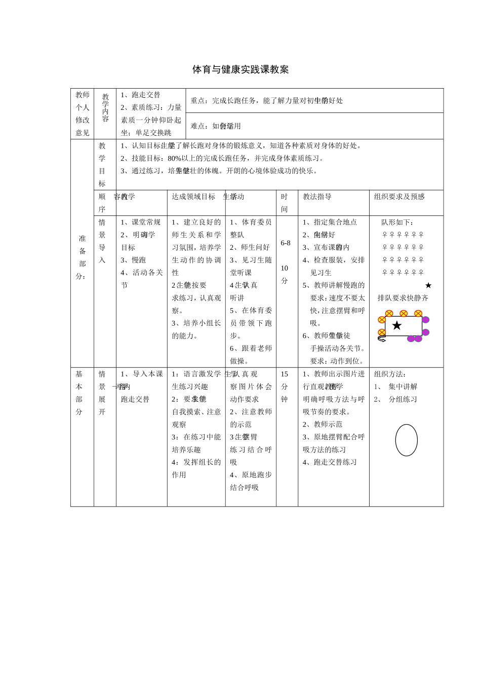 初中体育与健康长跑教案3篇_第1页