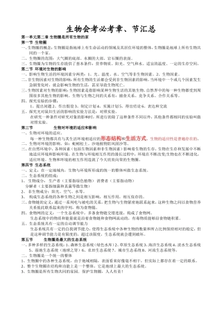 初中生物会考必考知识点汇总111