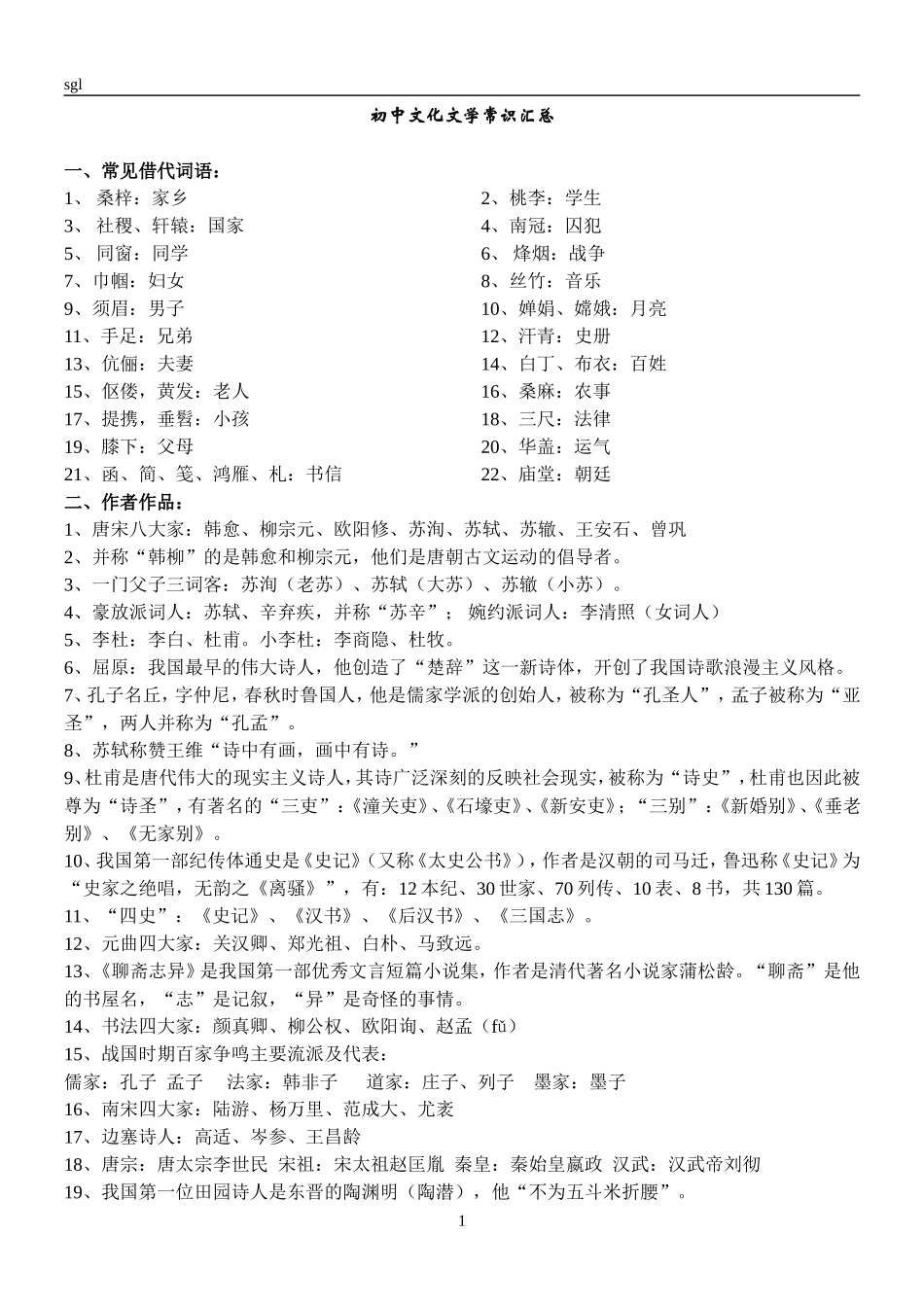 初中文化文学常识汇总_第1页