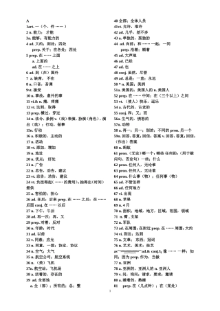 初中英语1600个词1-500个(中文)默写