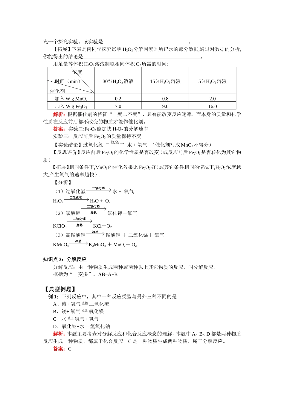 初中化学实验室制氧气考点清单及全面突破_第2页