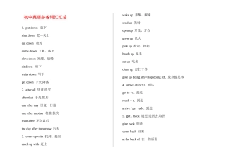 初中英语必备词汇汇总