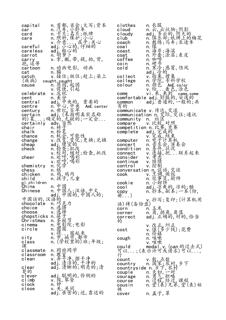初中英语必背词汇大全_第3页