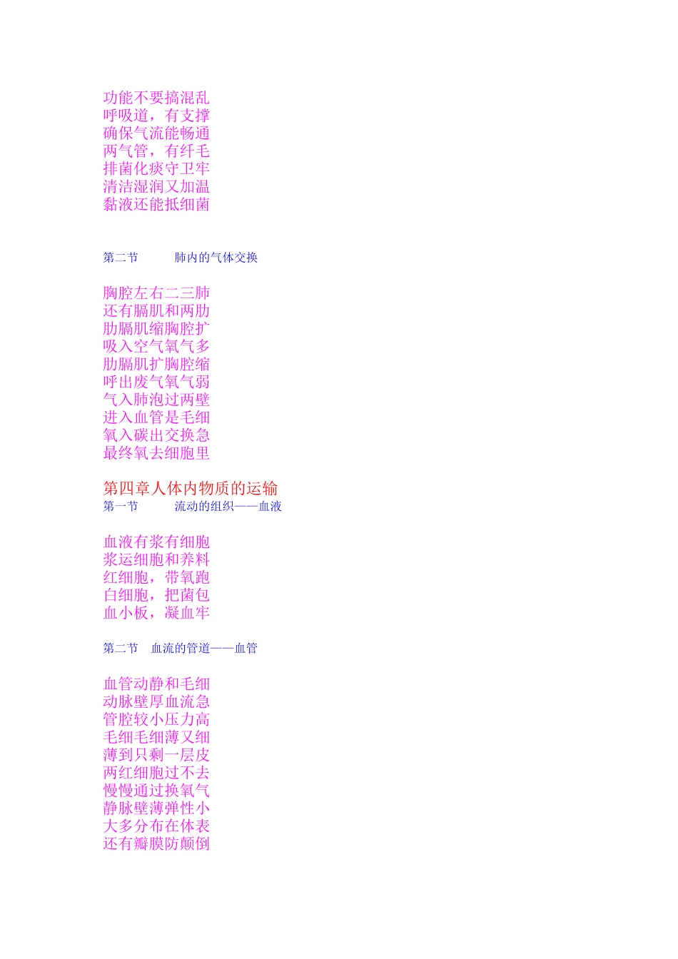 初中生物口诀_第2页