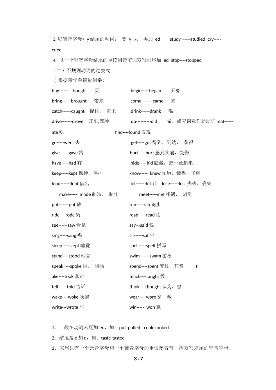 初中英语变形规则(最新版)_第3页
