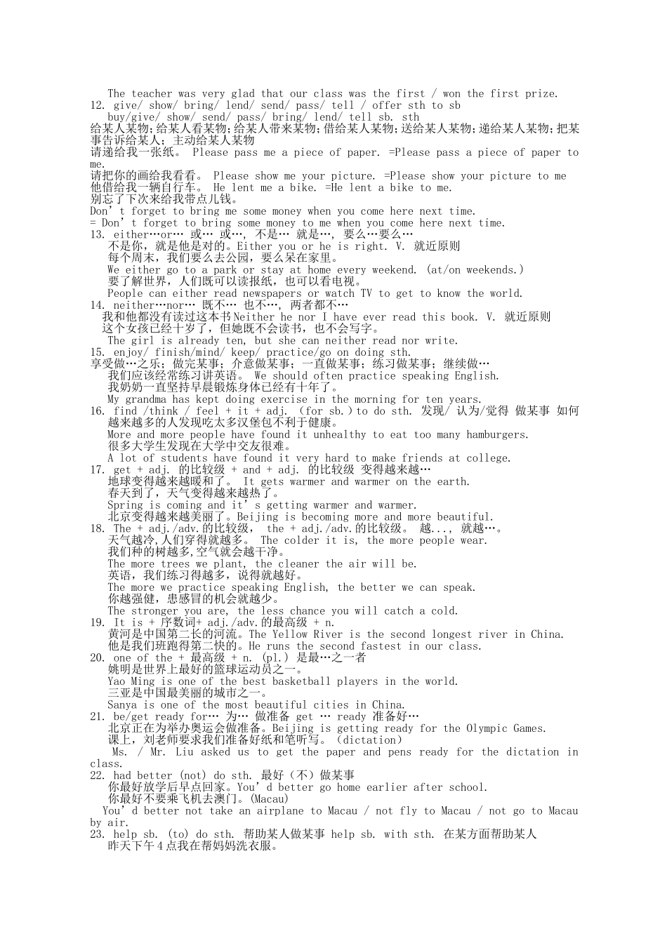 初中英语常见句型_第2页