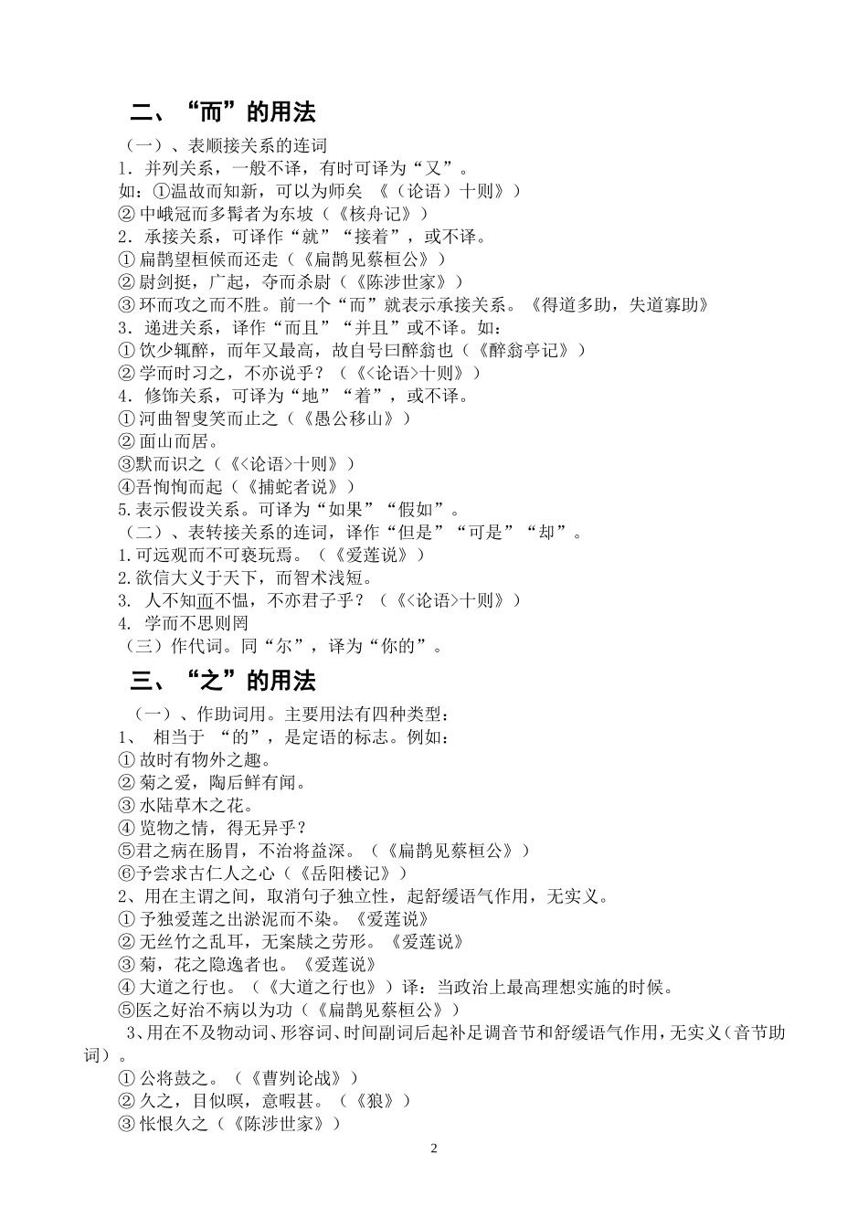 初中文言虚词用法系统归纳_第2页