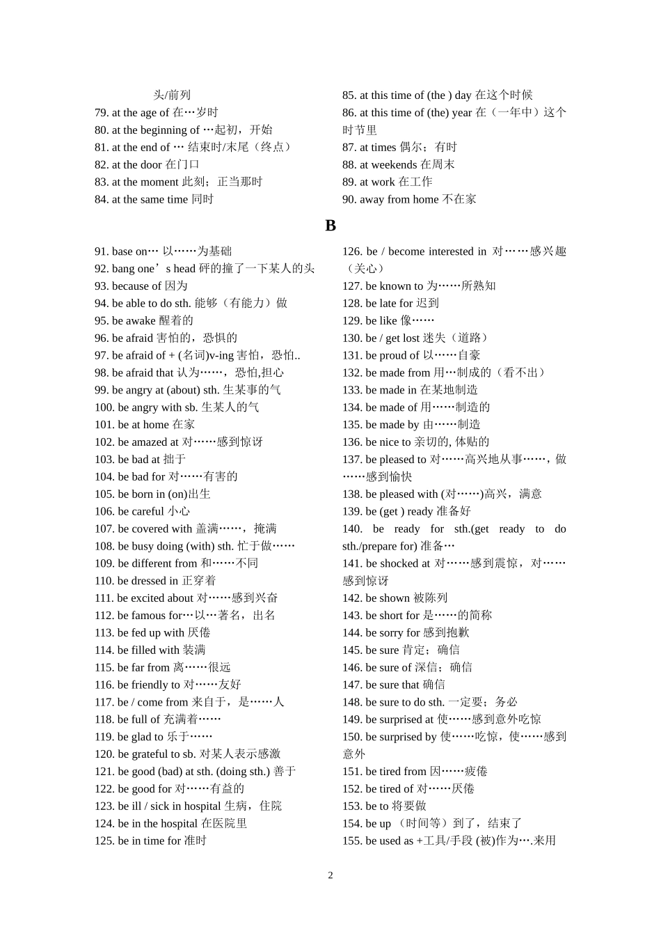 初中英语常用短语_第2页