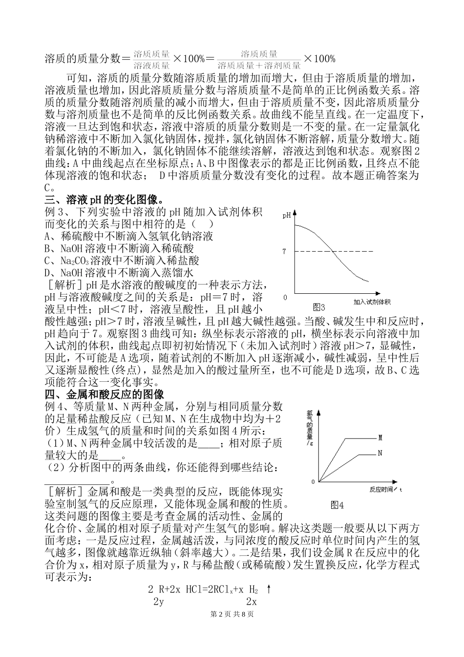 初中化学图像习题(讲稿)_第2页
