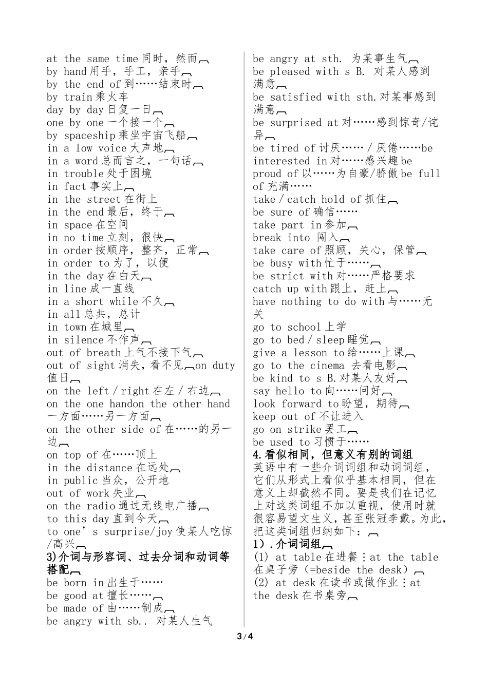 初中英语常用介词短语_第3页