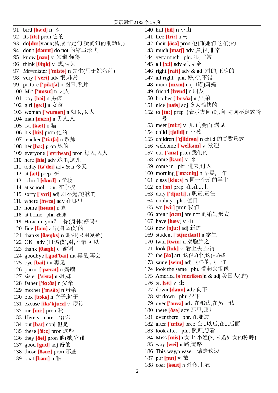 初中英语词汇-2182个带音标_第2页