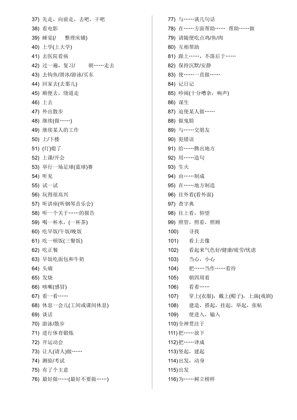 初中英语词组集默写打印稿_第2页