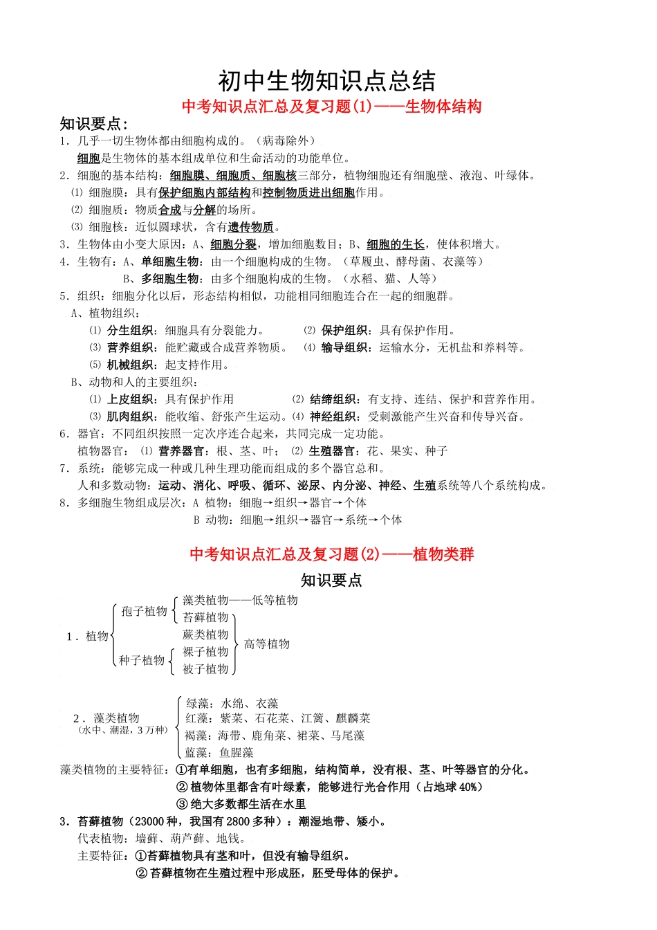 初中生物知识点总结(济南版)(3)_第1页
