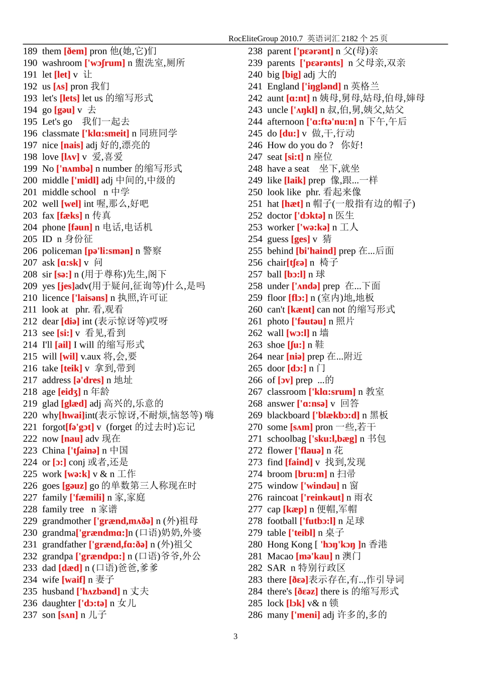 初中英语单词表大全2182个带音标(同名9134)_第3页
