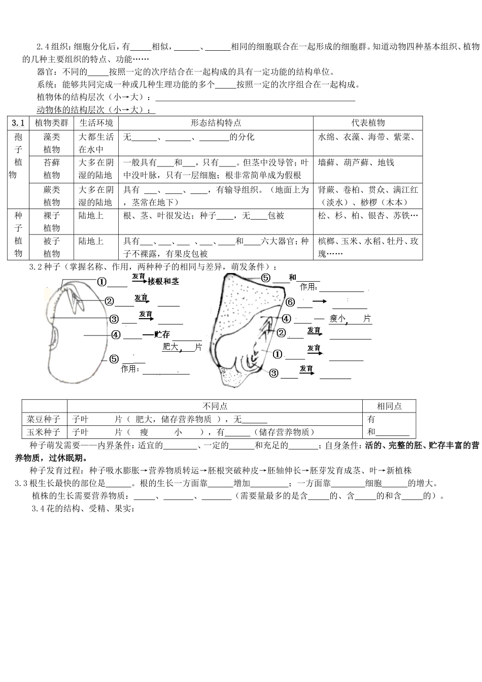 初中生物中考总复习——重要知识点(图、表等)_第3页