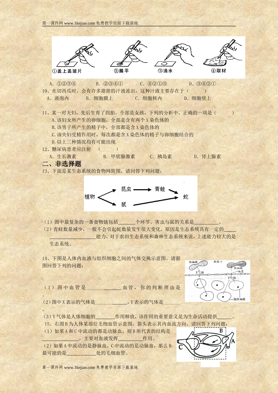 初中生物总复习题及答案_第2页