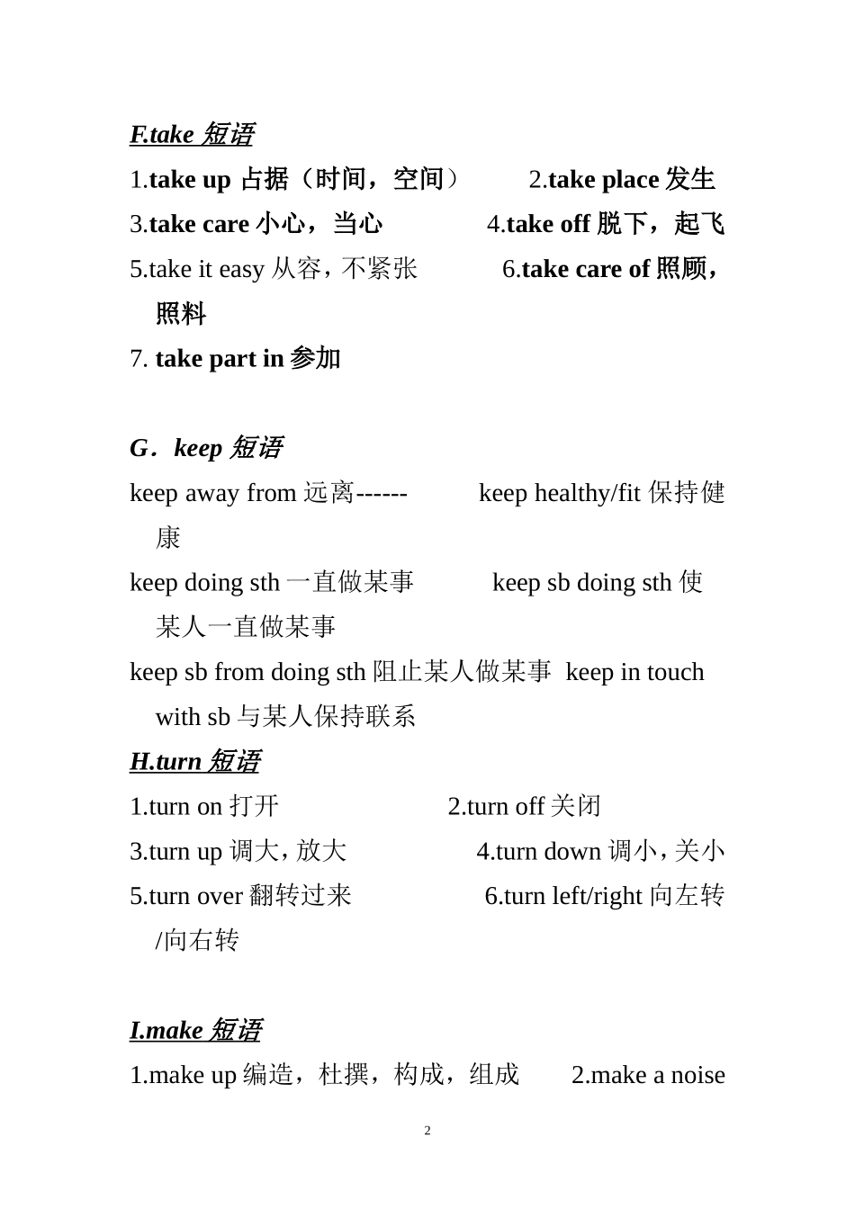 初中英语短语归纳_第2页