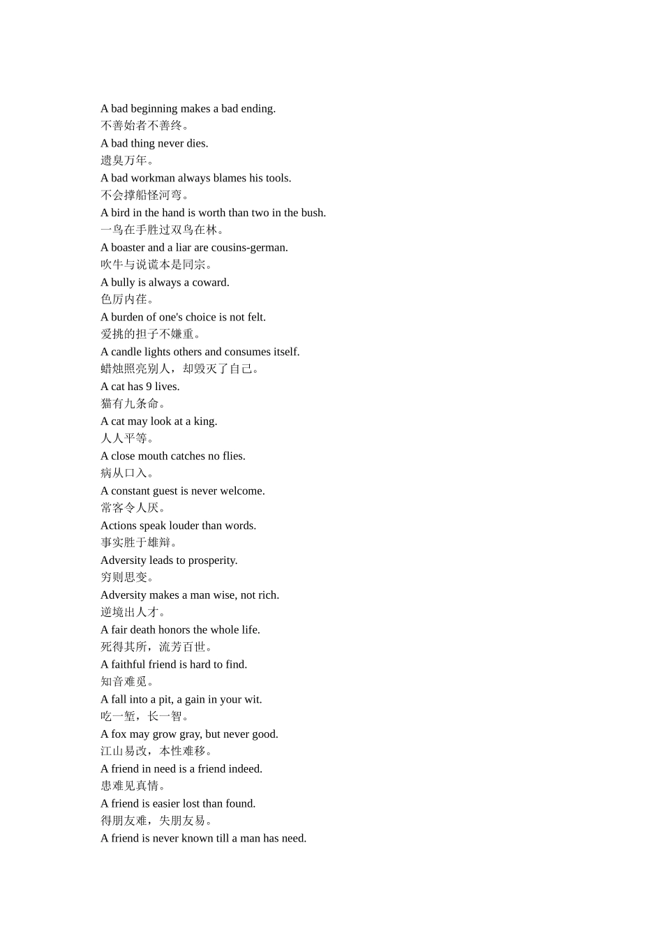 初中生应该掌握的英语谚语500句_第1页