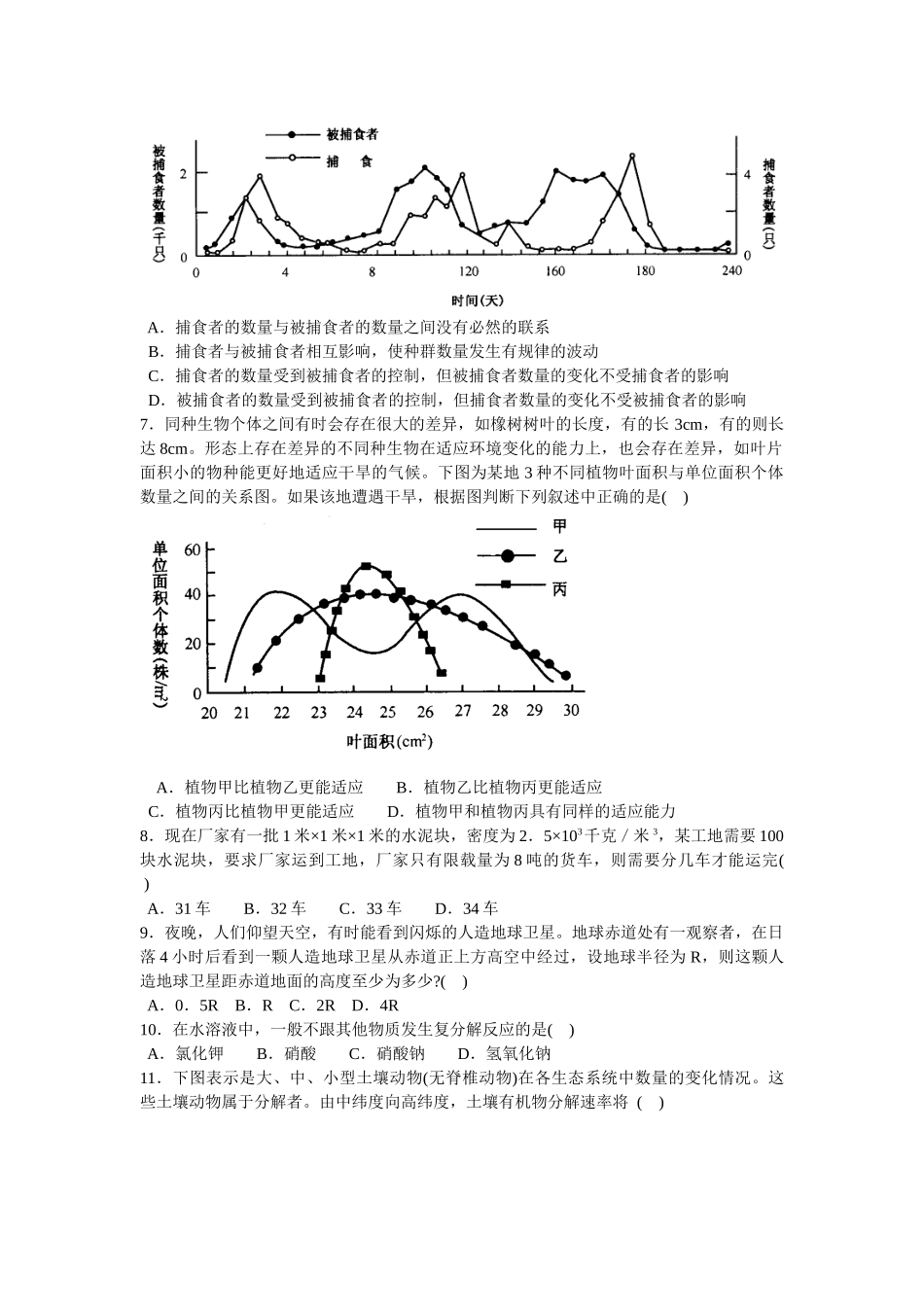 初中生自然科学竞赛复赛理论考试、实验设计考试试卷七_第2页