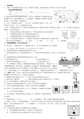初中物理浮力专题训练