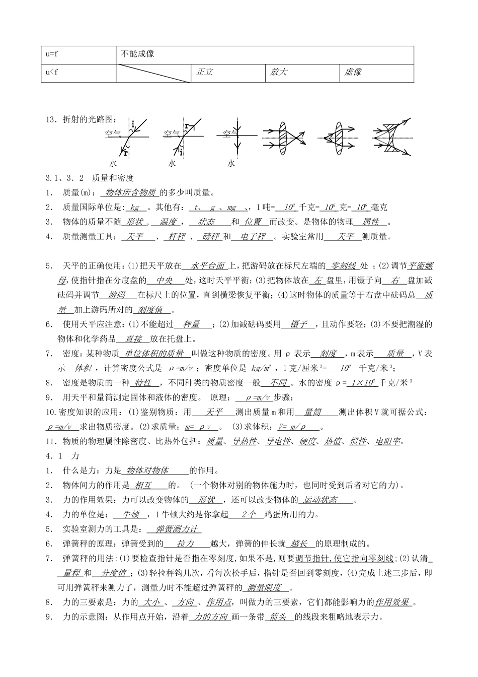初中物理复习资料大全_第3页