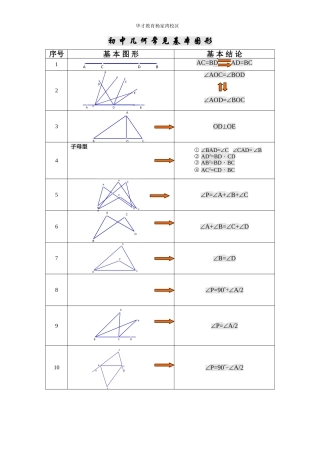 初中几何基本图形归纳(基本图形+常考图形)(同名11672)