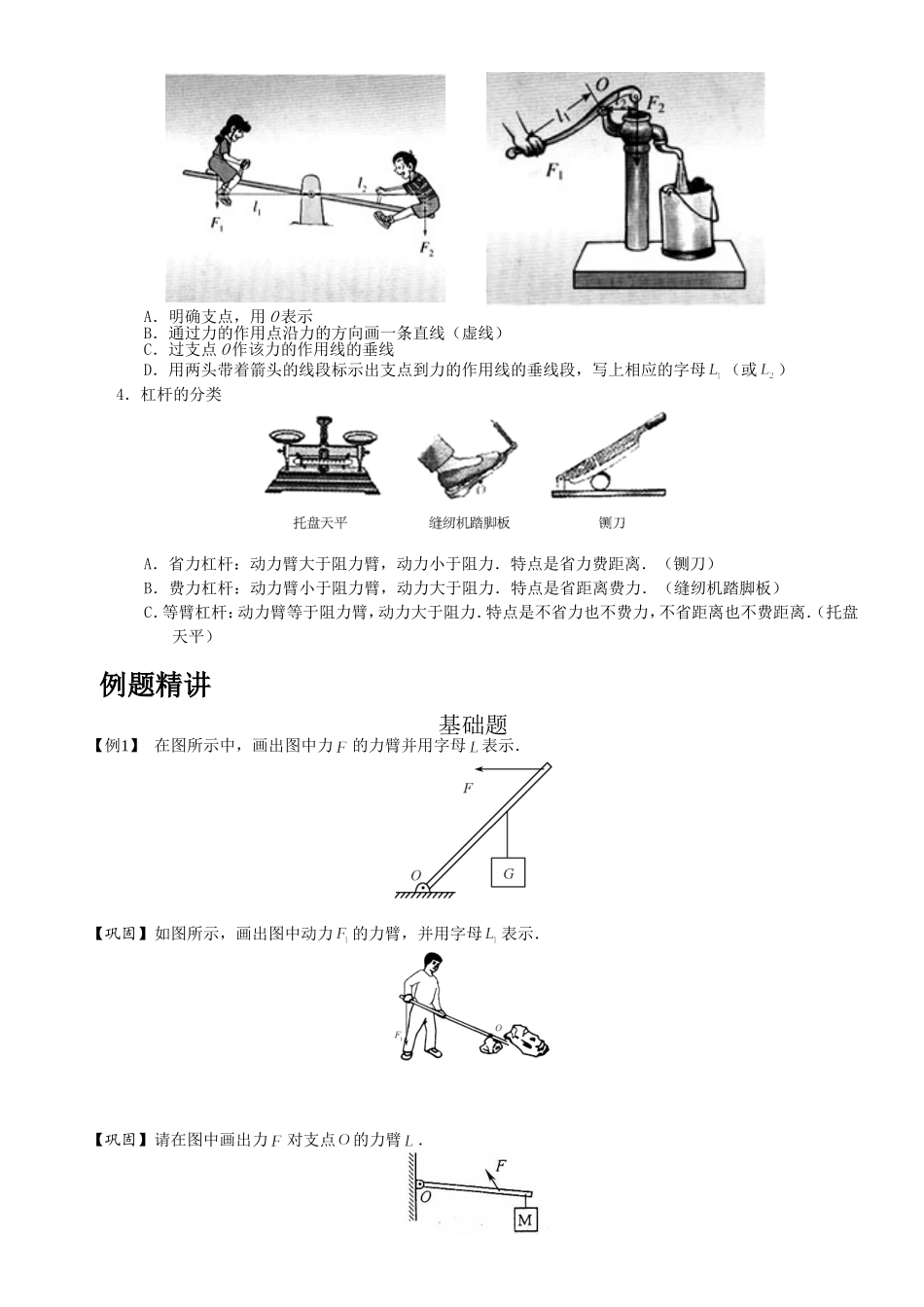 初中物理杠杆复习资料_第2页