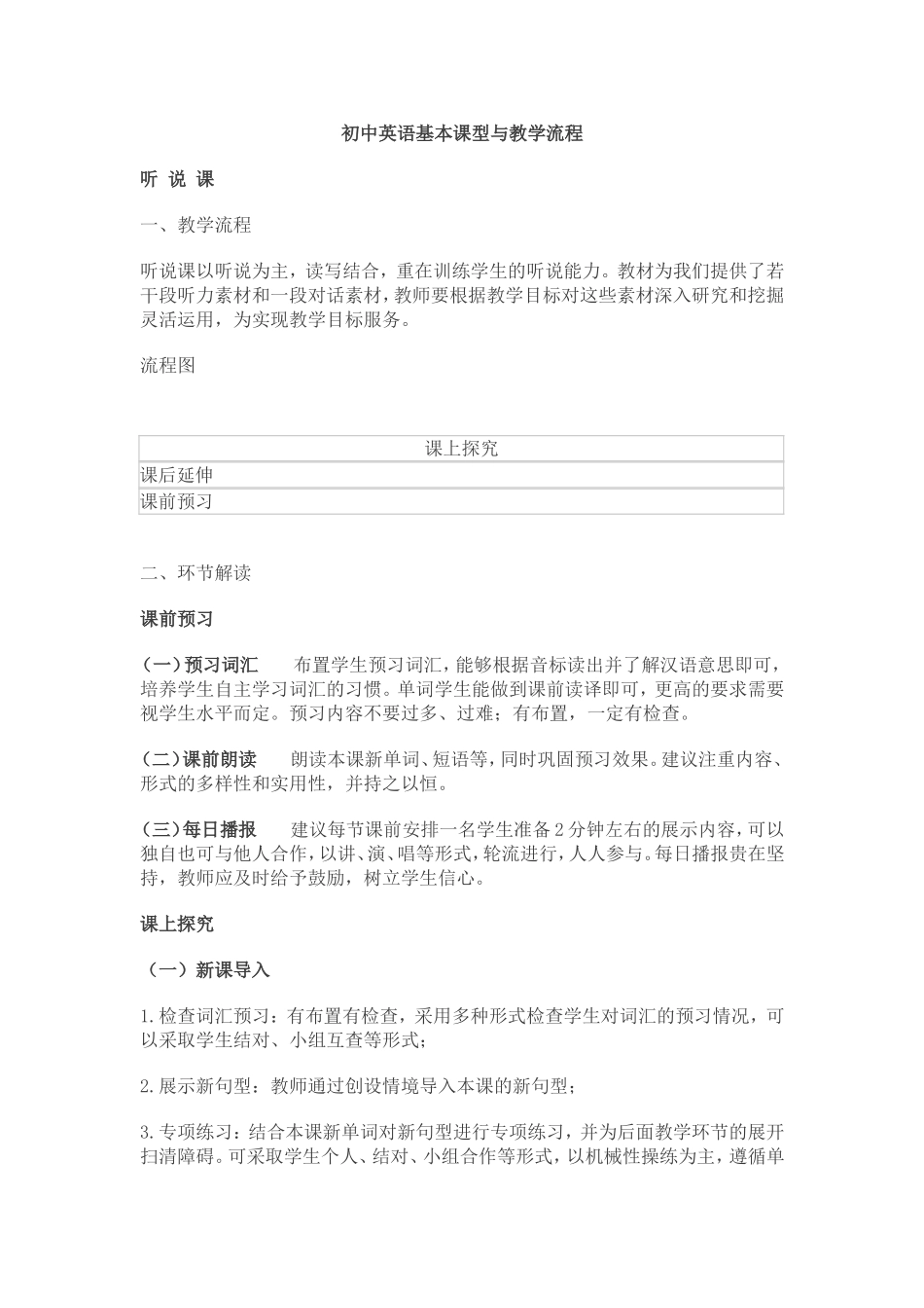 初中英语基本课型与教学流程_第1页