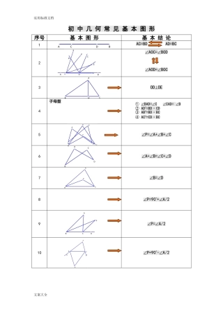 初中几何基本图形归纳(基本图形-常考图形)
