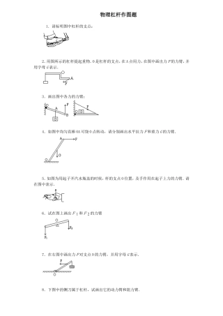初中物理杠杆画图题练习(含答案)(同名16677)