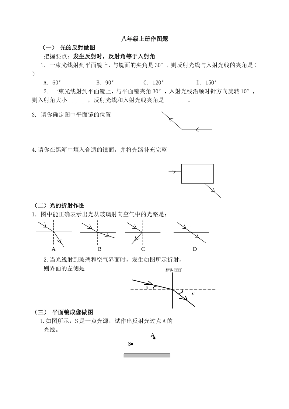 初中物理光学作图题练习[1]_第1页