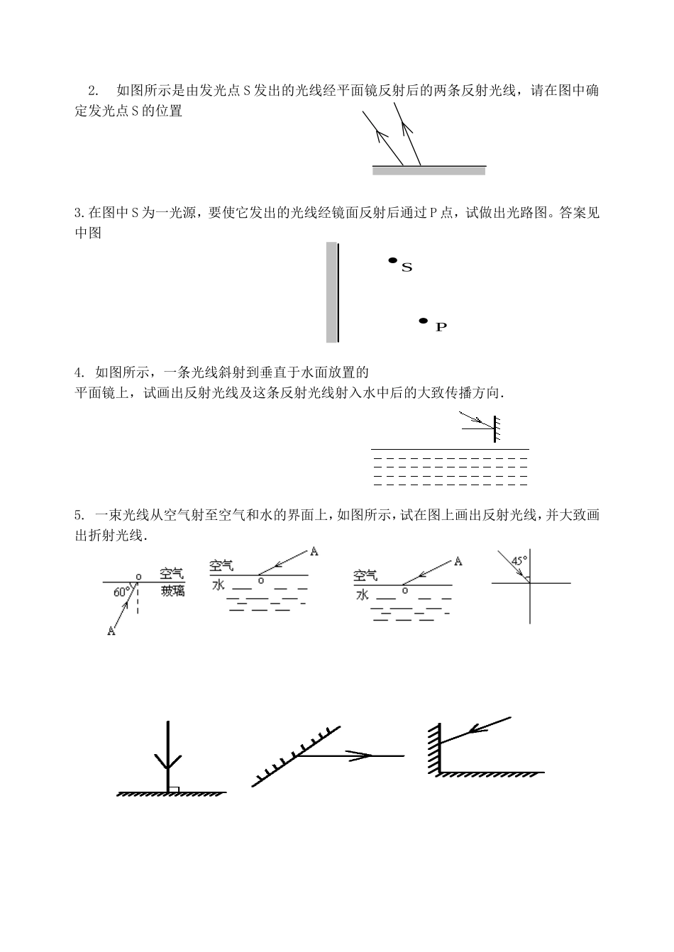初中物理光学作图题练习[1]_第2页