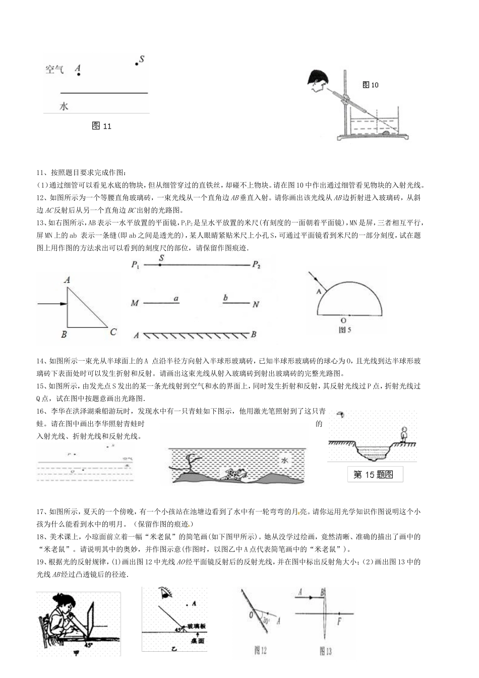 初中物理---光学作图专题(附答案)_第2页