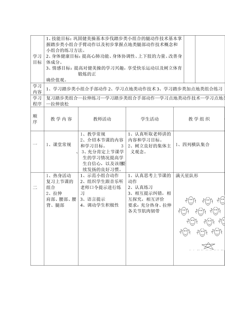 初中健美操教案_第1页