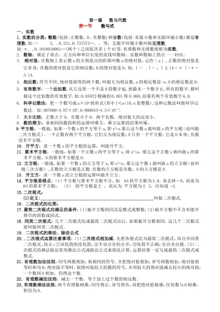 初中数学定义、定理(大全)